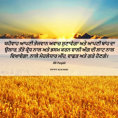 Picture 06 - ਯਸਾਯਾਹ 30:30 PANIRV - ਯਹੋਵਾਹ ਆਪਣੀ - Bible Verse Picture