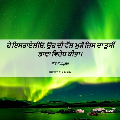 Picture 06 - ਯਸਾਯਾਹ 31:6 PANIRV - ਹੇ ਇਸਰਾਏਲੀਓ, ਉਹ ਦੀ - Bible Verse Picture