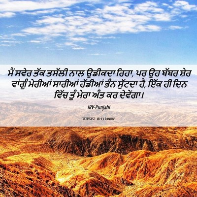 Picture 06 - ਯਸਾਯਾਹ 38:13 PANIRV - ਮੈਂ ਸਵੇਰ ਤੱਕ ਤਸੱਲੀ - Bible Verse Picture