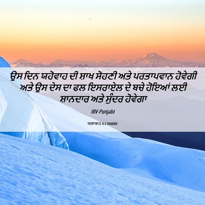 Picture 06 - ਯਸਾਯਾਹ 4:2 PANIRV - ਉਸ ਦਿਨ ਯਹੋਵਾਹ ਦੀ - Bible Verse Picture