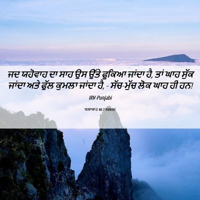 Picture 06 - ਯਸਾਯਾਹ 40:7 PANIRV - ਜਦ ਯਹੋਵਾਹ ਦਾ ਸਾਹ ਉਸ - Bible Verse Picture