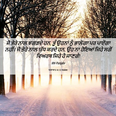 Picture 06 - ਯਸਾਯਾਹ 41:12 PANIRV - ਜੋ ਤੇਰੇ ਨਾਲ ਝਗੜਦੇ - Bible Verse Picture