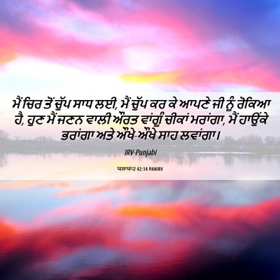 Picture 06 - ਯਸਾਯਾਹ 42:14 PANIRV - ਮੈਂ ਚਿਰ ਤੋਂ ਚੁੱਪ - Bible Verse Picture