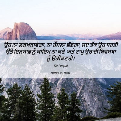 Picture 06 - ਯਸਾਯਾਹ 42:4 PANIRV - ਉਹ ਨਾ ਲੜਖੜਾਵੇਗਾ, ਨਾ - Bible Verse Picture