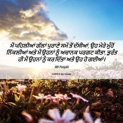 Picture 06 - ਯਸਾਯਾਹ 48:3 PANIRV - ਮੈਂ ਪਹਿਲੀਆਂ ਗੱਲਾਂ - Bible Verse Picture