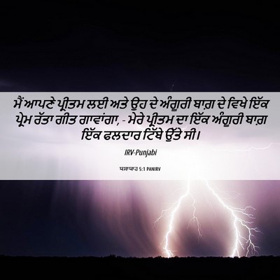 Picture 06 - ਯਸਾਯਾਹ 5:1 PANIRV - ਮੈਂ ਆਪਣੇ ਪ੍ਰੀਤਮ ਲਈ - Bible Verse Picture