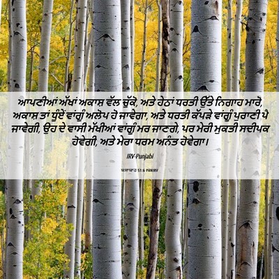 Picture 06 - ਯਸਾਯਾਹ 51:6 PANIRV - ਆਪਣੀਆਂ ਅੱਖਾਂ - Bible Verse Picture