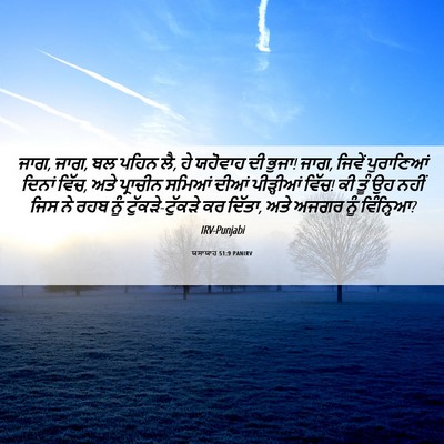 Picture 06 - ਯਸਾਯਾਹ 51:9 PANIRV - ਜਾਗ, ਜਾਗ, ਬਲ ਪਹਿਨ ਲੈ, - Bible Verse Picture
