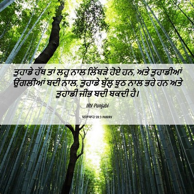 Picture 06 - ਯਸਾਯਾਹ 59:3 PANIRV - ਤੁਹਾਡੇ ਹੱਥ ਤਾਂ ਲਹੂ - Bible Verse Picture