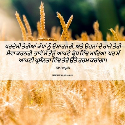 Picture 06 - ਯਸਾਯਾਹ 60:10 PANIRV - ਪਰਦੇਸੀ ਤੇਰੀਆਂ - Bible Verse Picture