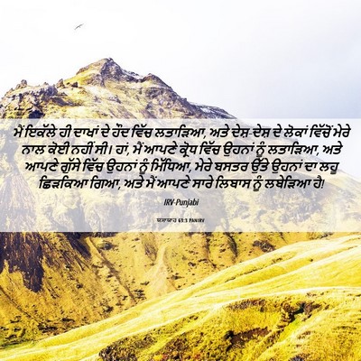 Picture 06 - ਯਸਾਯਾਹ 63:3 PANIRV - ਮੈਂ ਇਕੱਲੇ ਹੀ ਦਾਖਾਂ - Bible Verse Picture