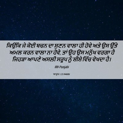 Picture 06 - ਯਾਕੂਬ 1:23 PANIRV - ਕਿਉਂਕਿ ਜੇ ਕੋਈ ਬਚਨ - Bible Verse Picture