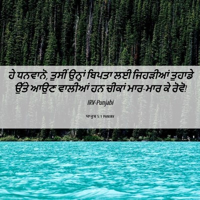 Picture 06 - ਯਾਕੂਬ 5:1 PANIRV - ਹੇ ਧਨਵਾਨੋ, ਤੁਸੀਂ - Bible Verse Picture