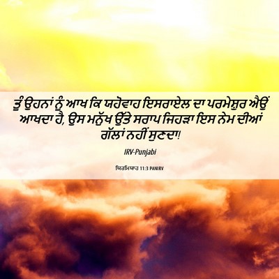Picture 06 - ਯਿਰਮਿਯਾਹ 11:3 PANIRV - ਤੂੰ ਉਹਨਾਂ ਨੂੰ ਆਖ ਕਿ - Bible Verse Picture