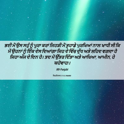 Picture 06 - ਯਿਰਮਿਯਾਹ 11:5 PANIRV - ਭਈ ਮੈਂ ਉਸ ਸਹੁੰ ਨੂੰ - Bible Verse Picture