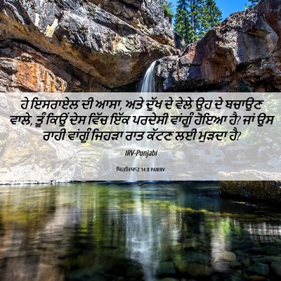 Picture 06 - ਯਿਰਮਿਯਾਹ 14:8 PANIRV - ਹੇ ਇਸਰਾਏਲ ਦੀ ਆਸਾ, - Bible Verse Picture