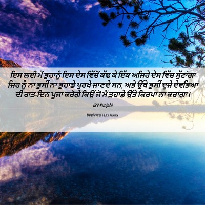 Picture 06 - ਯਿਰਮਿਯਾਹ 16:13 PANIRV - ਇਸ ਲਈ ਮੈਂ ਤੁਹਾਨੂੰ - Bible Verse Picture