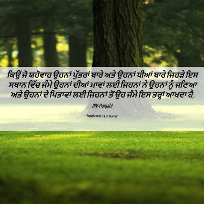 Picture 06 - ਯਿਰਮਿਯਾਹ 16:3 PANIRV - ਕਿਉਂ ਜੋ ਯਹੋਵਾਹ - Bible Verse Picture