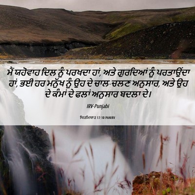 Picture 06 - ਯਿਰਮਿਯਾਹ 17:10 PANIRV - ਮੈਂ ਯਹੋਵਾਹ ਦਿਲ ਨੂੰ - Bible Verse Picture