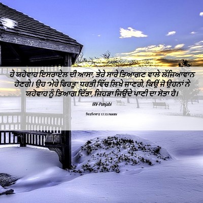Picture 06 - ਯਿਰਮਿਯਾਹ 17:13 PANIRV - ਹੇ ਯਹੋਵਾਹ ਇਸਰਾਏਲ - Bible Verse Picture
