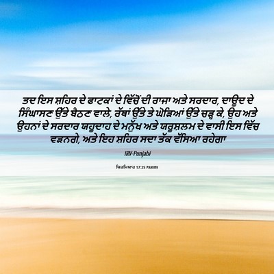 Picture 06 - ਯਿਰਮਿਯਾਹ 17:25 PANIRV - ਤਦ ਇਸ ਸ਼ਹਿਰ ਦੇ - Bible Verse Picture