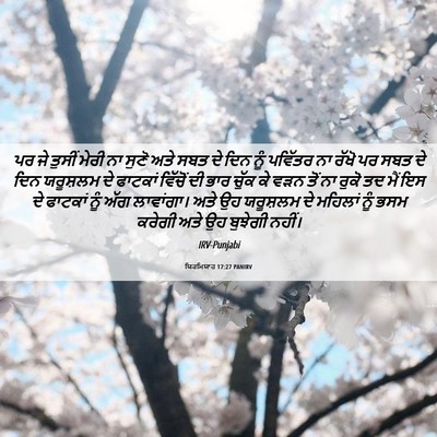 Picture 06 - ਯਿਰਮਿਯਾਹ 17:27 PANIRV - ਪਰ ਜੇ ਤੁਸੀਂ ਮੇਰੀ ਨਾ - Bible Verse Picture