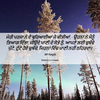 Picture 06 - ਯਿਰਮਿਯਾਹ 2:13 PANIRV - ਮੇਰੀ ਪਰਜਾ ਨੇ ਦੋ - Bible Verse Picture