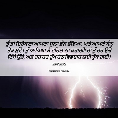 Picture 06 - ਯਿਰਮਿਯਾਹ 2:20 PANIRV - ਤੂੰ ਤਾਂ ਚਿਰੋਕਣਾ - Bible Verse Picture