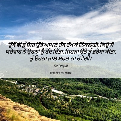 Picture 06 - ਯਿਰਮਿਯਾਹ 2:37 PANIRV - ਉੱਥੋਂ ਵੀ ਤੂੰ ਸਿਰ - Bible Verse Picture