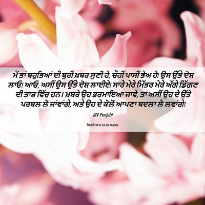 Picture 06 - ਯਿਰਮਿਯਾਹ 20:10 PANIRV - ਮੈਂ ਤਾਂ ਬਹੁਤਿਆਂ ਦੀ - Bible Verse Picture