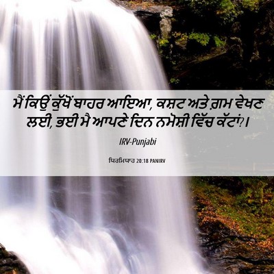 Picture 06 - ਯਿਰਮਿਯਾਹ 20:18 PANIRV - ਮੈਂ ਕਿਉਂ ਕੁੱਖੋਂ - Bible Verse Picture