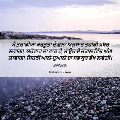 Picture 06 - ਯਿਰਮਿਯਾਹ 21:14 PANIRV - ਮੈਂ ਤੁਹਾਡੀਆਂ - Bible Verse Picture