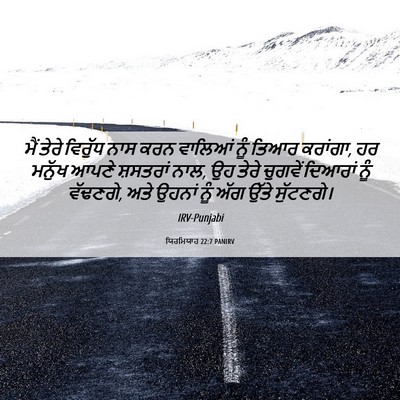 Picture 06 - ਯਿਰਮਿਯਾਹ 22:7 PANIRV - ਮੈਂ ਤੇਰੇ ਵਿਰੁੱਧ - Bible Verse Picture