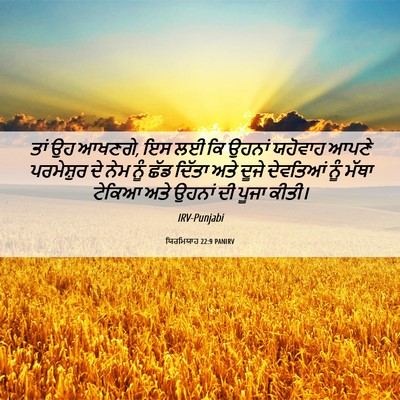 Picture 06 - ਯਿਰਮਿਯਾਹ 22:9 PANIRV - ਤਾਂ ਉਹ ਆਖਣਗੇ, ਇਸ ਲਈ - Bible Verse Picture