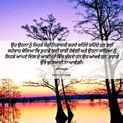 Picture 06 - ਯਿਰਮਿਯਾਹ 23:17 PANIRV - ਉਹ ਉਹਨਾਂ ਨੂੰ ਜਿਹੜੇ - Bible Verse Picture