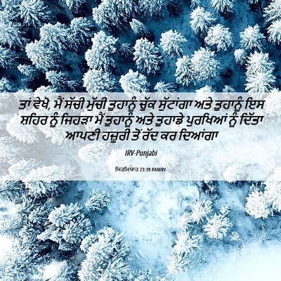Picture 06 - ਯਿਰਮਿਯਾਹ 23:39 PANIRV - ਤਾਂ ਵੇਖੋ, ਮੈਂ ਸੱਚੀ - Bible Verse Picture