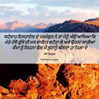 Picture 06 - ਯਿਰਮਿਯਾਹ 25:15 PANIRV - ਯਹੋਵਾਹ ਇਸਰਾਏਲ ਦੇ - Bible Verse Picture