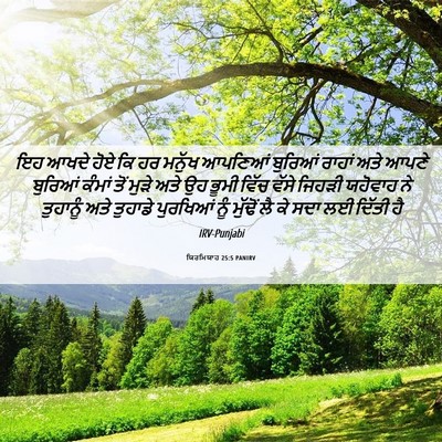 Picture 06 - ਯਿਰਮਿਯਾਹ 25:5 PANIRV - ਇਹ ਆਖਦੇ ਹੋਏ ਕਿ ਹਰ - Bible Verse Picture