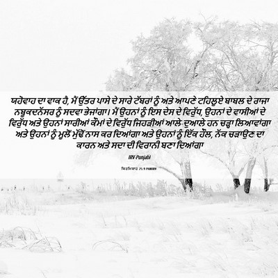 Picture 06 - ਯਿਰਮਿਯਾਹ 25:9 PANIRV - ਯਹੋਵਾਹ ਦਾ ਵਾਕ ਹੈ, - Bible Verse Picture