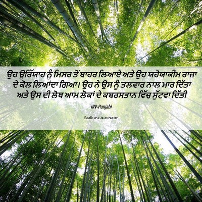 Picture 06 - ਯਿਰਮਿਯਾਹ 26:23 PANIRV - ਉਹ ਊਰਿੱਯਾਹ ਨੂੰ - Bible Verse Picture