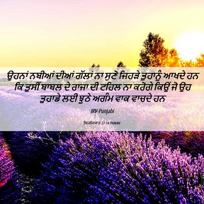 Picture 06 - ਯਿਰਮਿਯਾਹ 27:14 PANIRV - ਉਹਨਾਂ ਨਬੀਆਂ ਦੀਆਂ - Bible Verse Picture