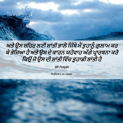 Picture 06 - ਯਿਰਮਿਯਾਹ 29:7 PANIRV - ਅਤੇ ਉਸ ਸ਼ਹਿਰ ਲਈ - Bible Verse Picture
