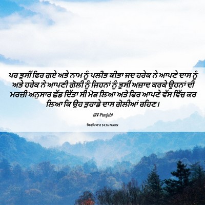 Picture 06 - ਯਿਰਮਿਯਾਹ 34:16 PANIRV - ਪਰ ਤੁਸੀਂ ਫਿਰ ਗਏ ਅਤੇ - Bible Verse Picture