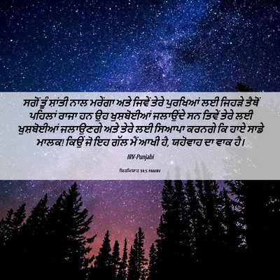 Picture 06 - ਯਿਰਮਿਯਾਹ 34:5 PANIRV - ਸਗੋਂ ਤੂੰ ਸ਼ਾਂਤੀ - Bible Verse Picture