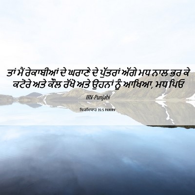 Picture 06 - ਯਿਰਮਿਯਾਹ 35:5 PANIRV - ਤਾਂ ਮੈਂ ਰੇਕਾਬੀਆਂ - Bible Verse Picture