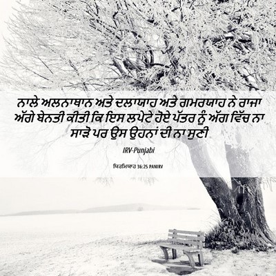 Picture 06 - ਯਿਰਮਿਯਾਹ 36:25 PANIRV - ਨਾਲੇ ਅਲਨਾਥਾਨ ਅਤੇ - Bible Verse Picture