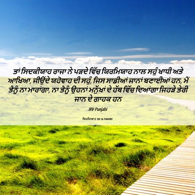 Picture 06 - ਯਿਰਮਿਯਾਹ 38:16 PANIRV - ਤਾਂ ਸਿਦਕੀਯਾਹ ਰਾਜਾ - Bible Verse Picture