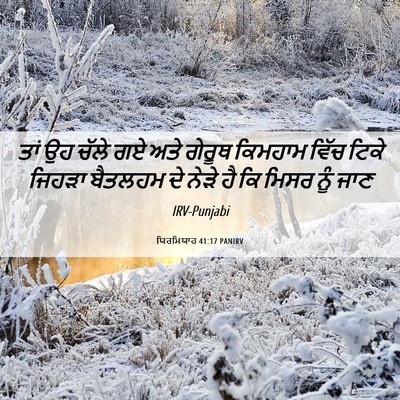 Picture 06 - ਯਿਰਮਿਯਾਹ 41:17 PANIRV - ਤਾਂ ਉਹ ਚੱਲੇ ਗਏ ਅਤੇ - Bible Verse Picture
