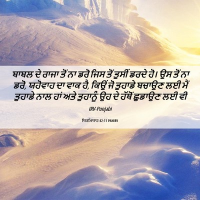 Picture 06 - ਯਿਰਮਿਯਾਹ 42:11 PANIRV - ਬਾਬਲ ਦੇ ਰਾਜਾ ਤੋਂ ਨਾ - Bible Verse Picture