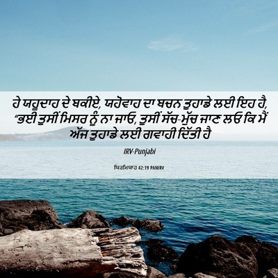 Picture 06 - ਯਿਰਮਿਯਾਹ 42:19 PANIRV - ਹੇ ਯਹੂਦਾਹ ਦੇ ਬਕੀਏ, - Bible Verse Picture